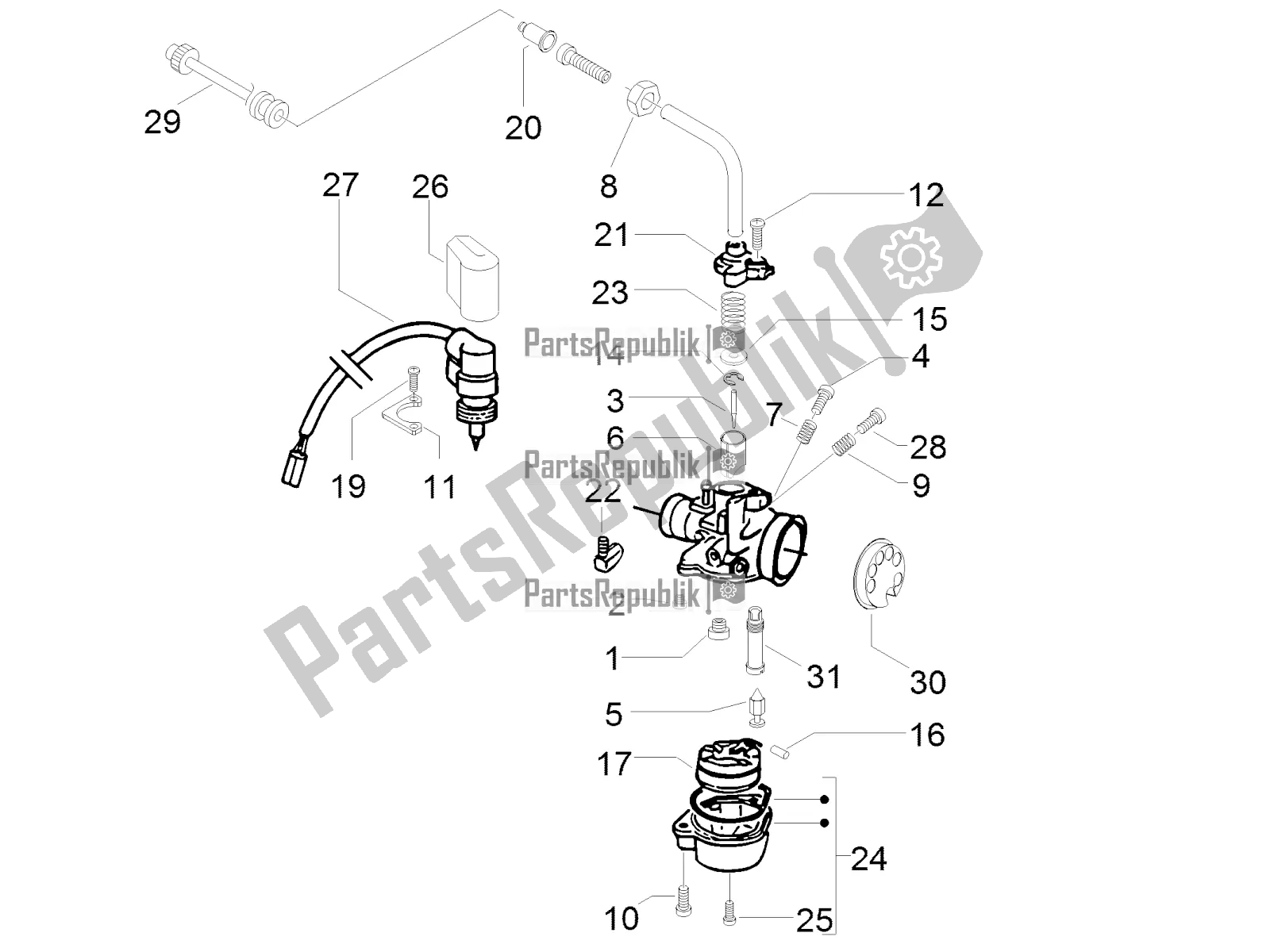 Tutte le parti per il Componenti Del Carburatore del Gilera Runner 50 SP 2017