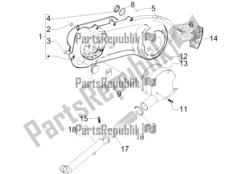 Toutes les pièces pour le Couvercle De Carter - Refroidissement Du Carter du Gilera Runner 50 SP 2017