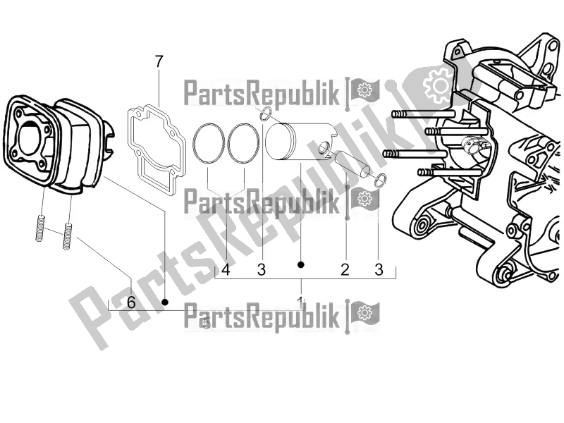 Todas las partes para Unidad De Pasador Cilindro-pistón-muñeca de Gilera Runner 50 SP 2017