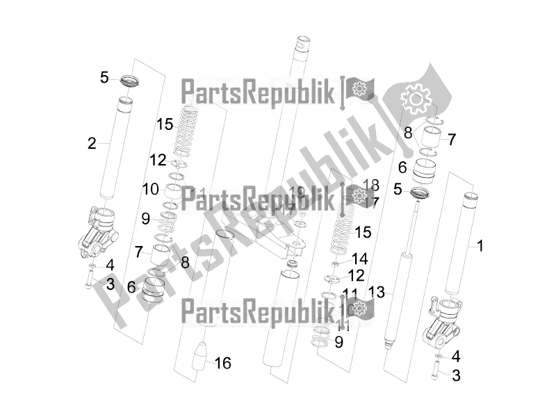 Tutte le parti per il Componenti Della Forcella (parte Superiore Di Wuxi) del Gilera Runner 50 SP 2017