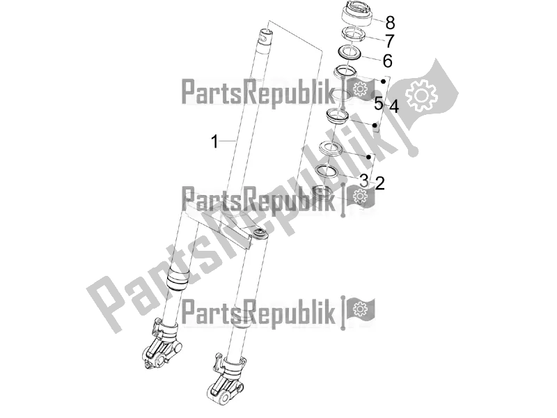 Todas las partes para Horquilla / Tubo De Dirección - Unidad De Rodamiento De Dirección de Gilera Runner 50 SP 2017