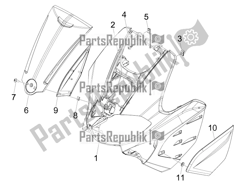 Toutes les pièces pour le Bouclier Avant du Gilera Runner 50 SP 2017