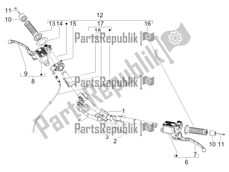 All parts for the Handlebars - Master Cil. Of the Gilera Runner 50 SP 2017