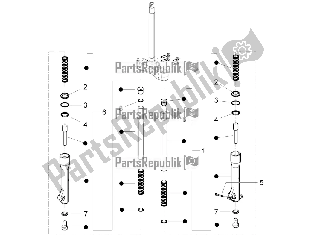 All parts for the Fork's Components (escorts) of the Gilera Runner 50 SP 2018