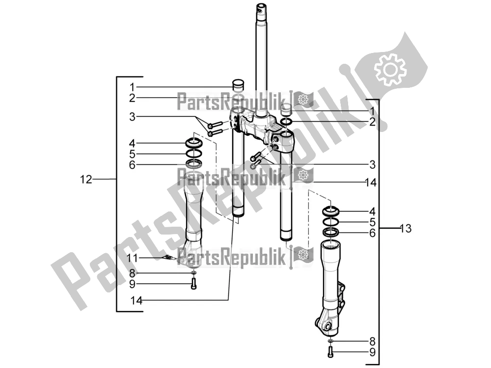 Tutte le parti per il Componenti Della Forcella (kayaba) del Gilera Runner 50 SP 2018