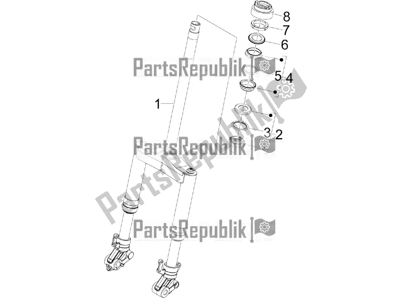 Tutte le parti per il Forcella / Tubo Sterzo - Unità Cuscinetto Sterzo del Gilera Runner 50 SP 2018