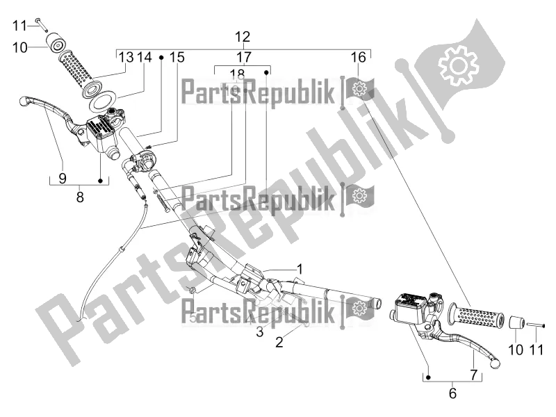 Toutes les pièces pour le Guidon - Master Cil. Du Gilera Runner 50 SP 2018