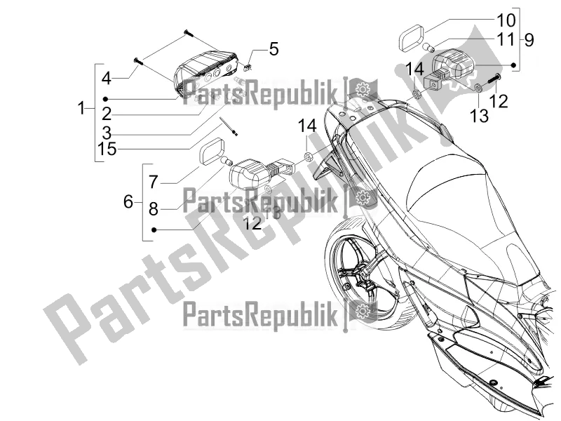 All parts for the Rear Headlamps - Turn Signal Lamps of the Gilera Runner 50 SP 2018