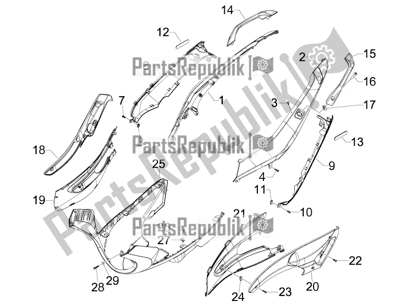 Toutes les pièces pour le Couvercle Latéral - Spoiler du Gilera Runner 50 SP 2018