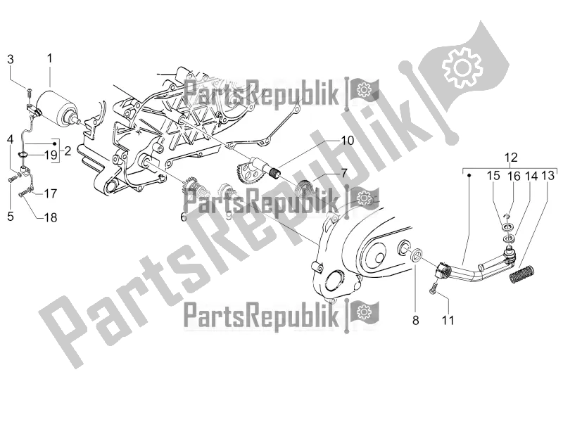 All parts for the Stater - Electric Starter of the Gilera Runner 50 SP 2018