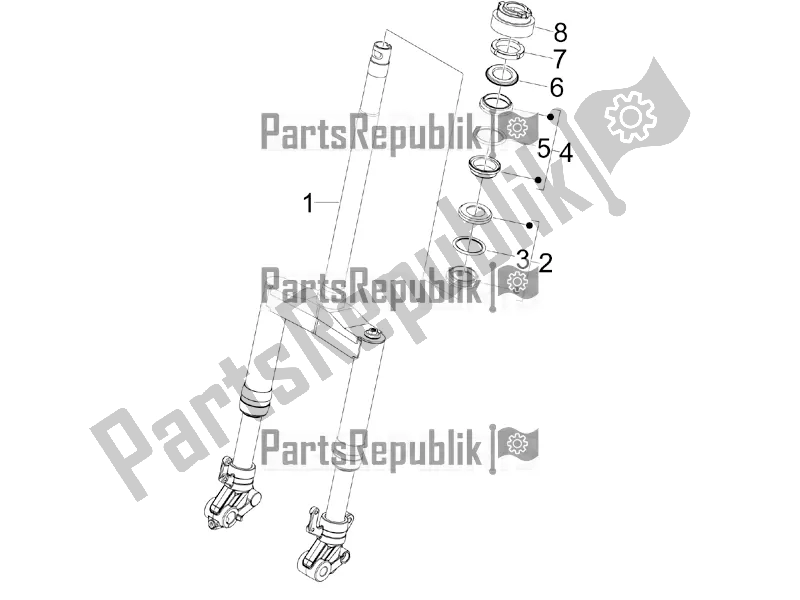 Todas las partes para Horquilla / Tubo De Dirección - Unidad De Rodamiento De Dirección de Gilera Runner 50 SP 2019