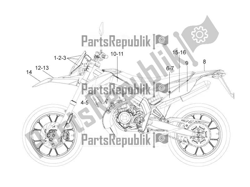 Tutte le parti per il Decalcomanie del Gilera SMT 50 2016