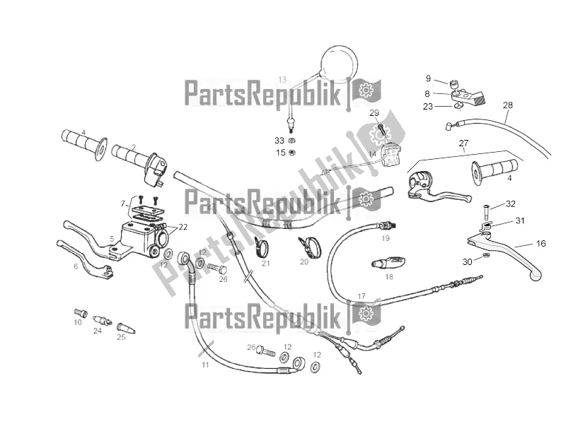 All parts for the Handlebar - Controls of the Gilera SMT 50 2016