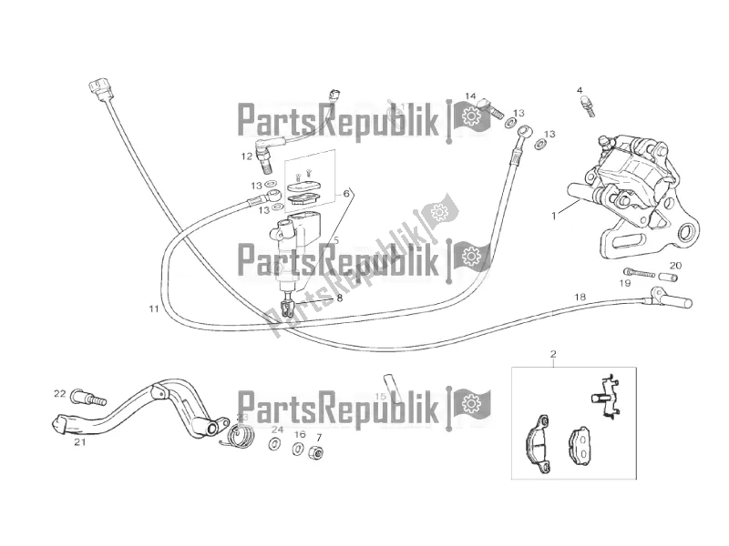 Alle onderdelen voor de Achter Remsysteem van de Gilera SMT 50 2017