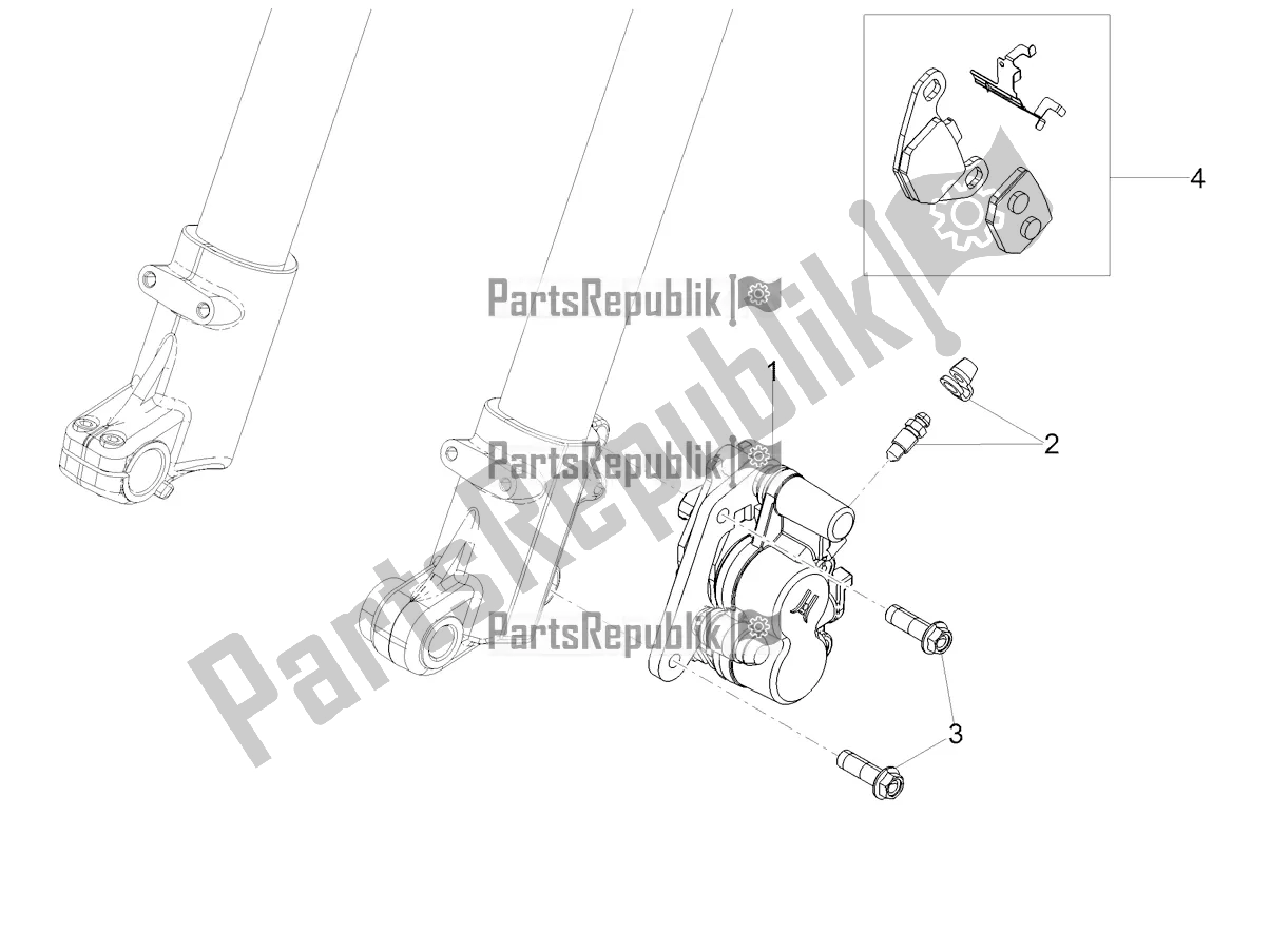 All parts for the Front Brake Caliper of the Gilera SMT 50 Drifting 2020