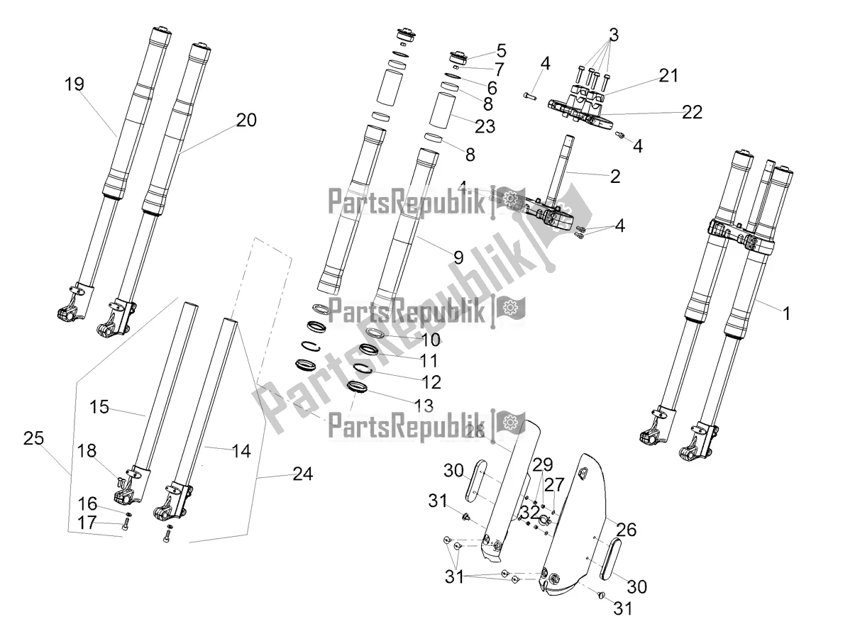 Todas las partes para Tenedor Frontal de Gilera SMT 50 Drifting 2020