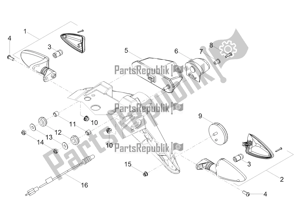 All parts for the Rear Lights of the Gilera SMT 50 Drifting 2020