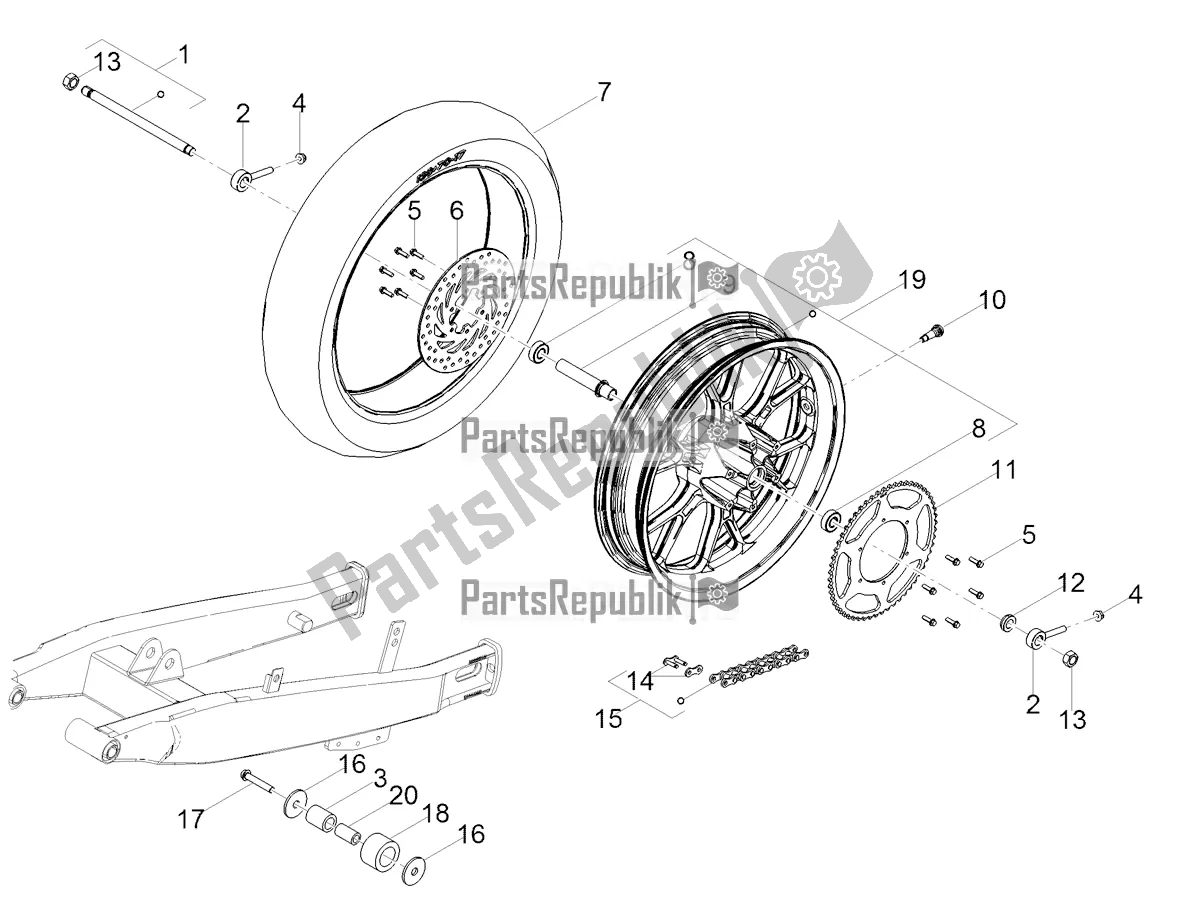 Todas las partes para Rueda Trasera de Gilera SMT 50 Drifting 2020