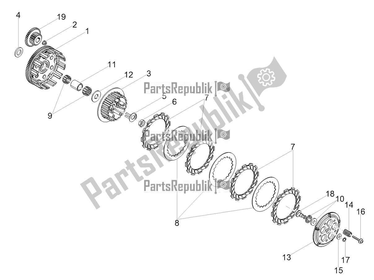 All parts for the Clutch of the Gilera SMT 50 Drifting 2021