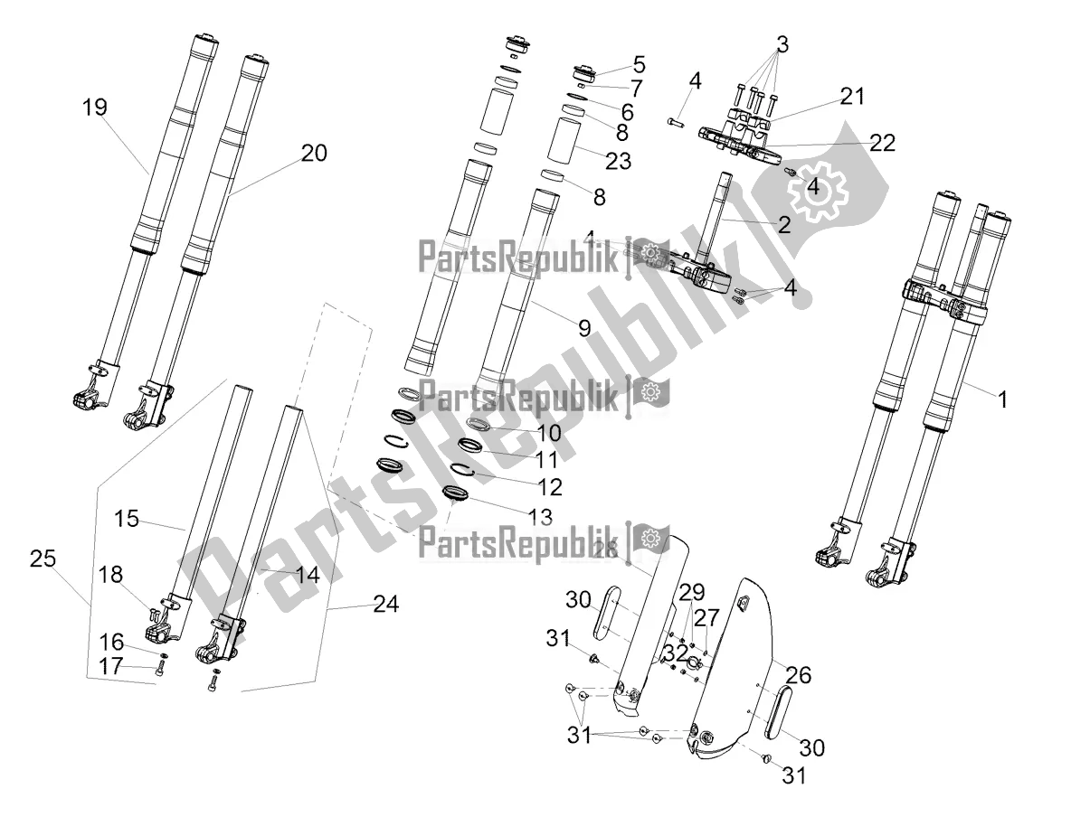 Todas as partes de Garfo Dianteiro do Gilera SMT 50 Drifting 2021