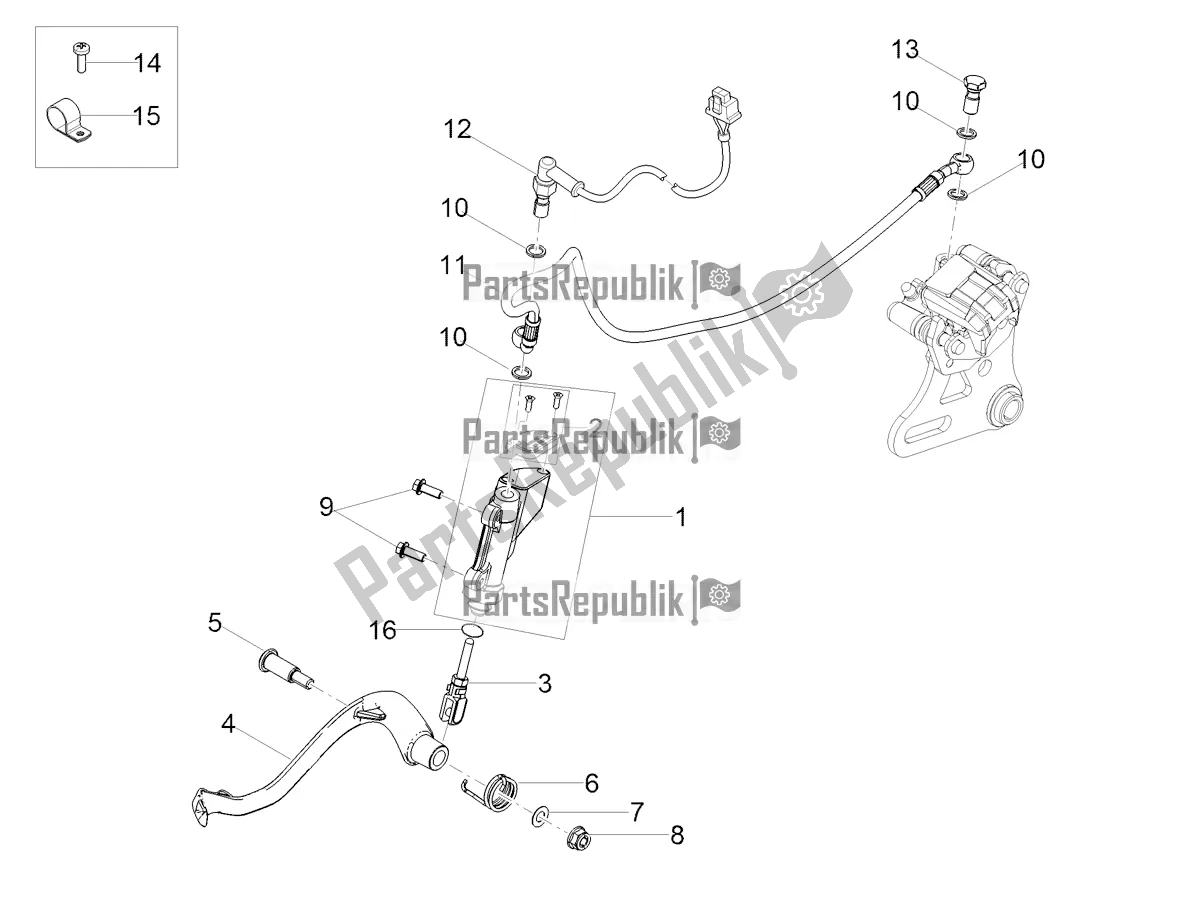 Tutte le parti per il Pompa Freno Posteriore del Gilera SMT 50 Drifting 2021