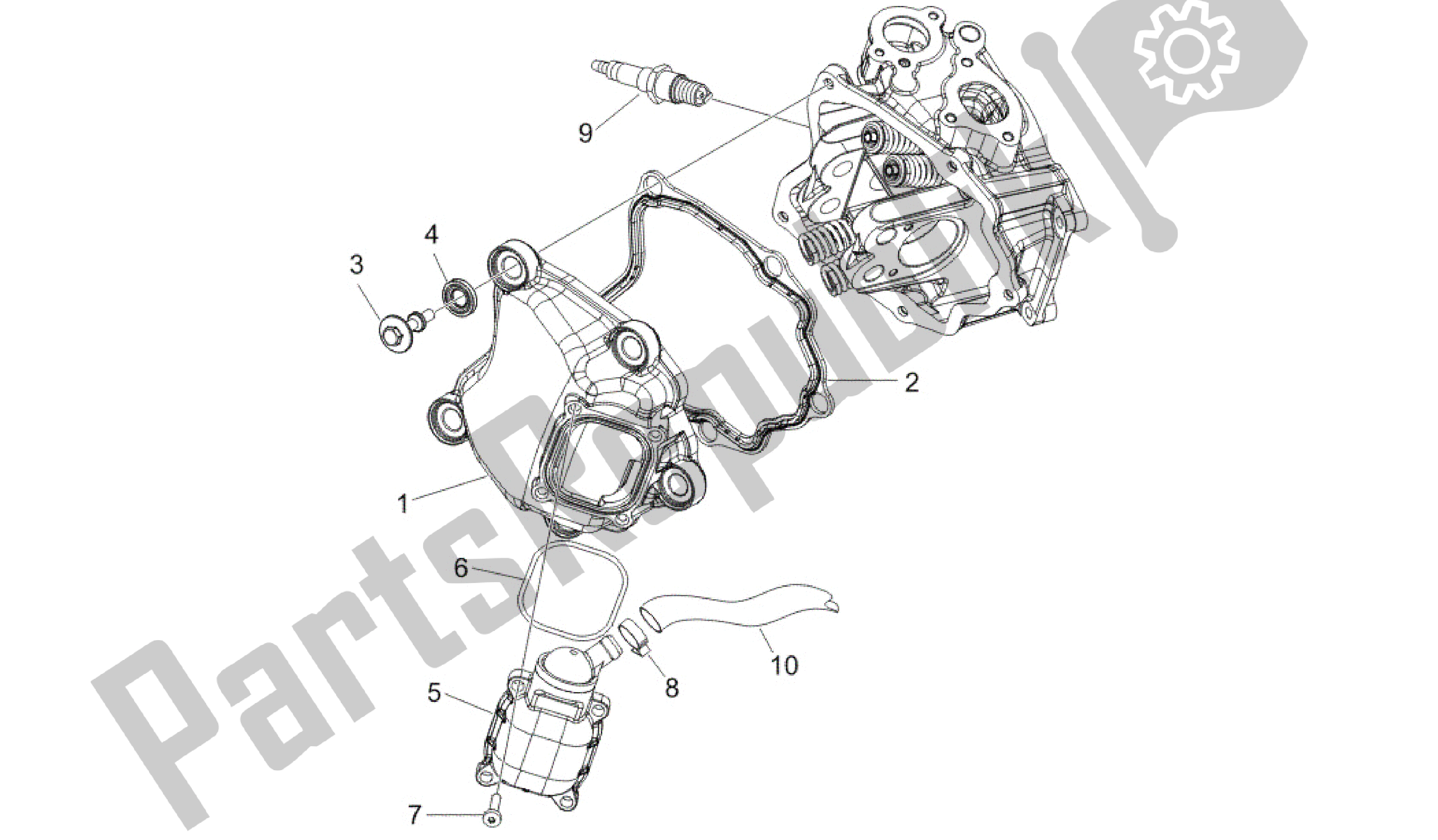All parts for the Cylinder Head Cover of the Gilera Runner 200 2005 - 2011