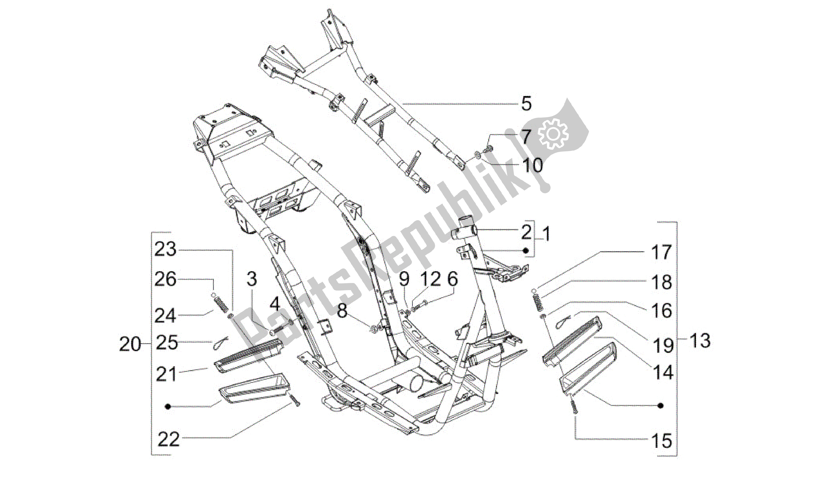 All parts for the Frame/bodywork of the Gilera Runner 200 2005 - 2011