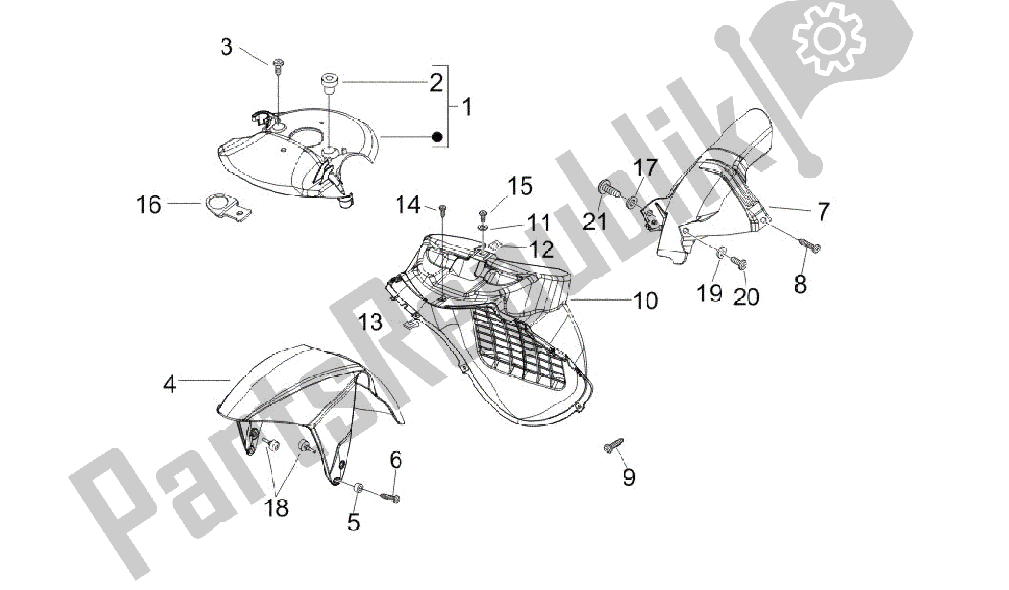 Todas as partes de Alojamento Da Roda - Guarda-lamas do Gilera Runner 200 2005 - 2011
