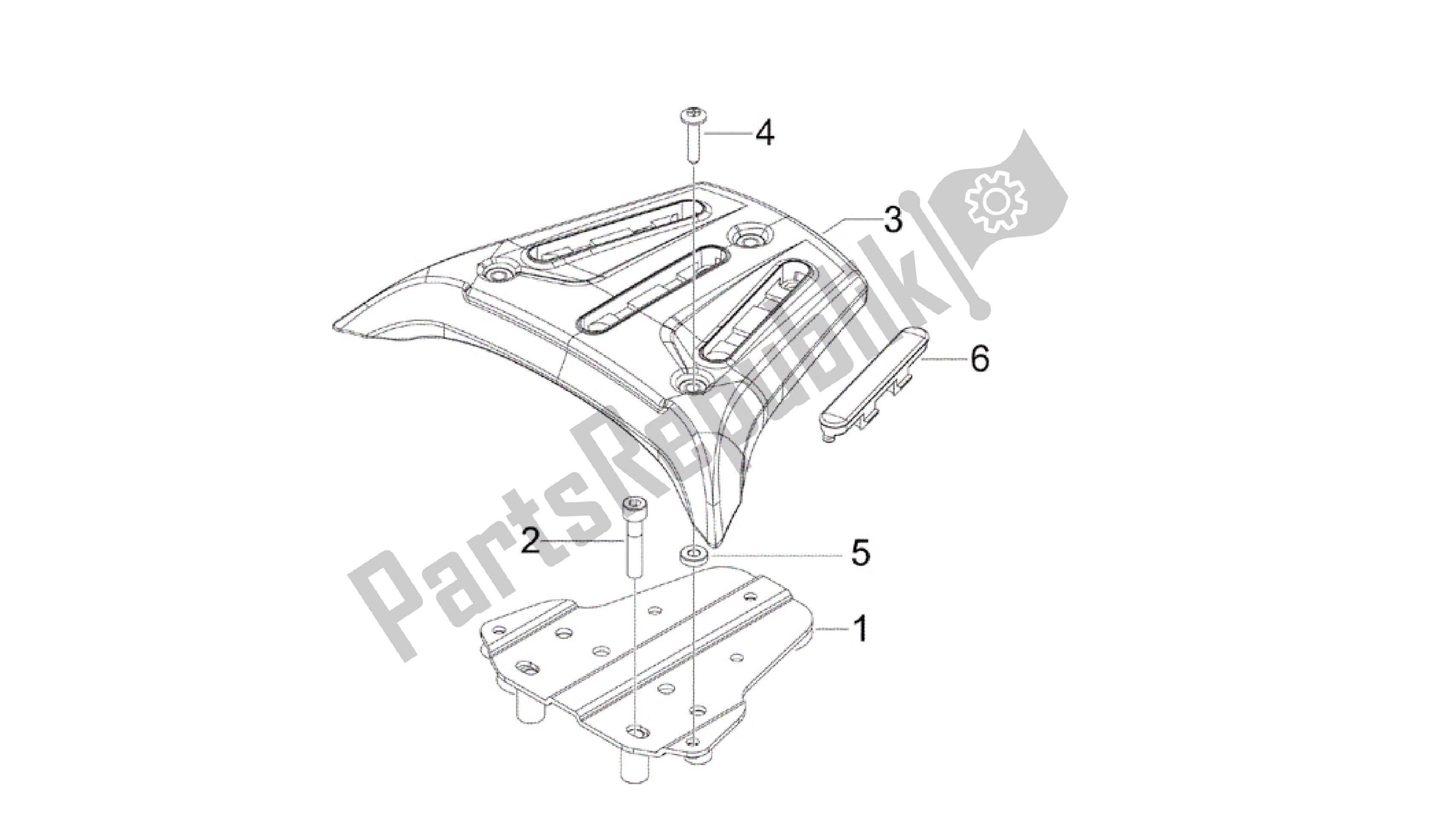 Toutes les pièces pour le Porte-bagages Arrière du Gilera Runner 200 2005 - 2011