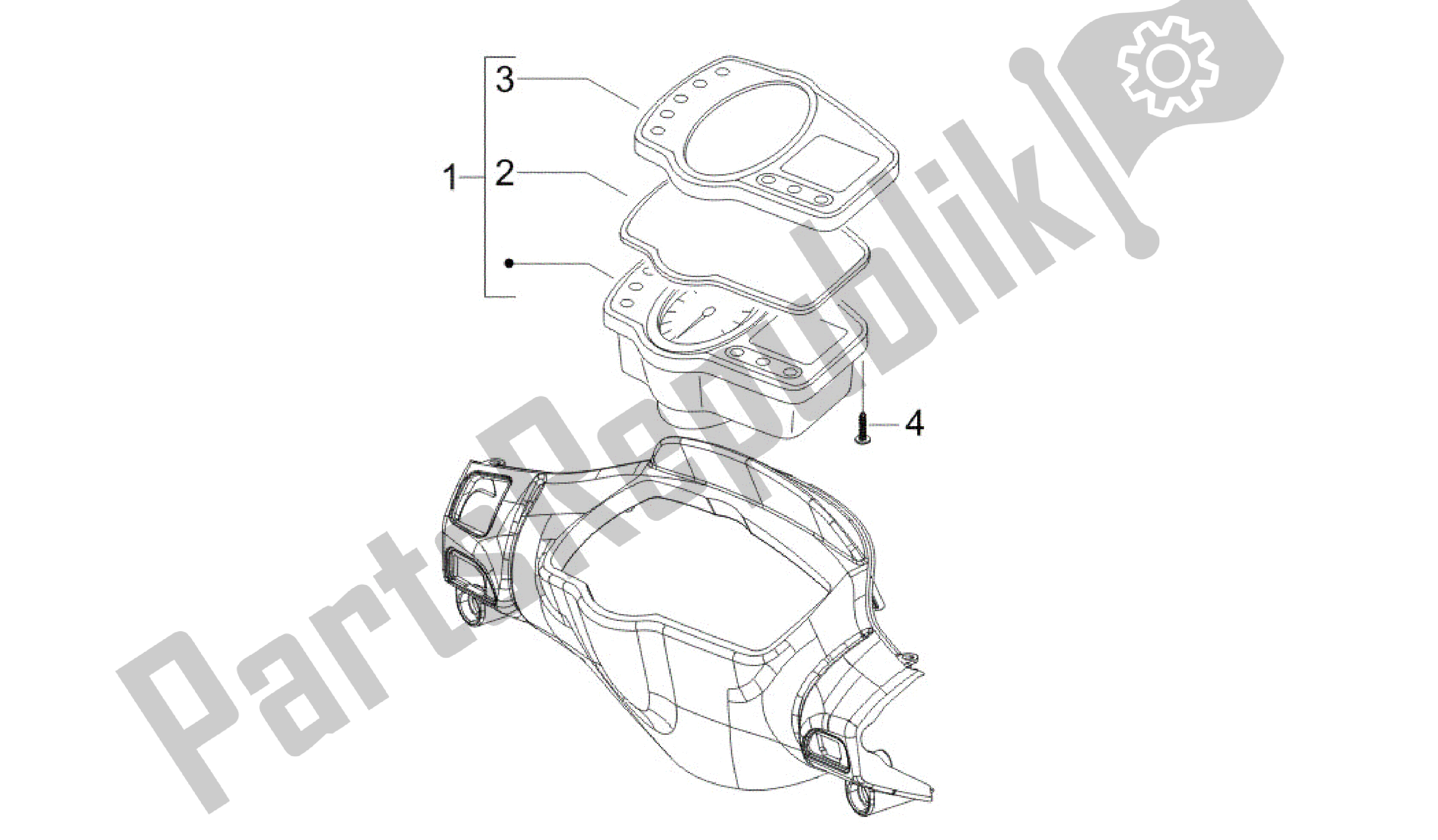 All parts for the Meter Combination - Cruscotto of the Gilera Runner 200 2005 - 2011