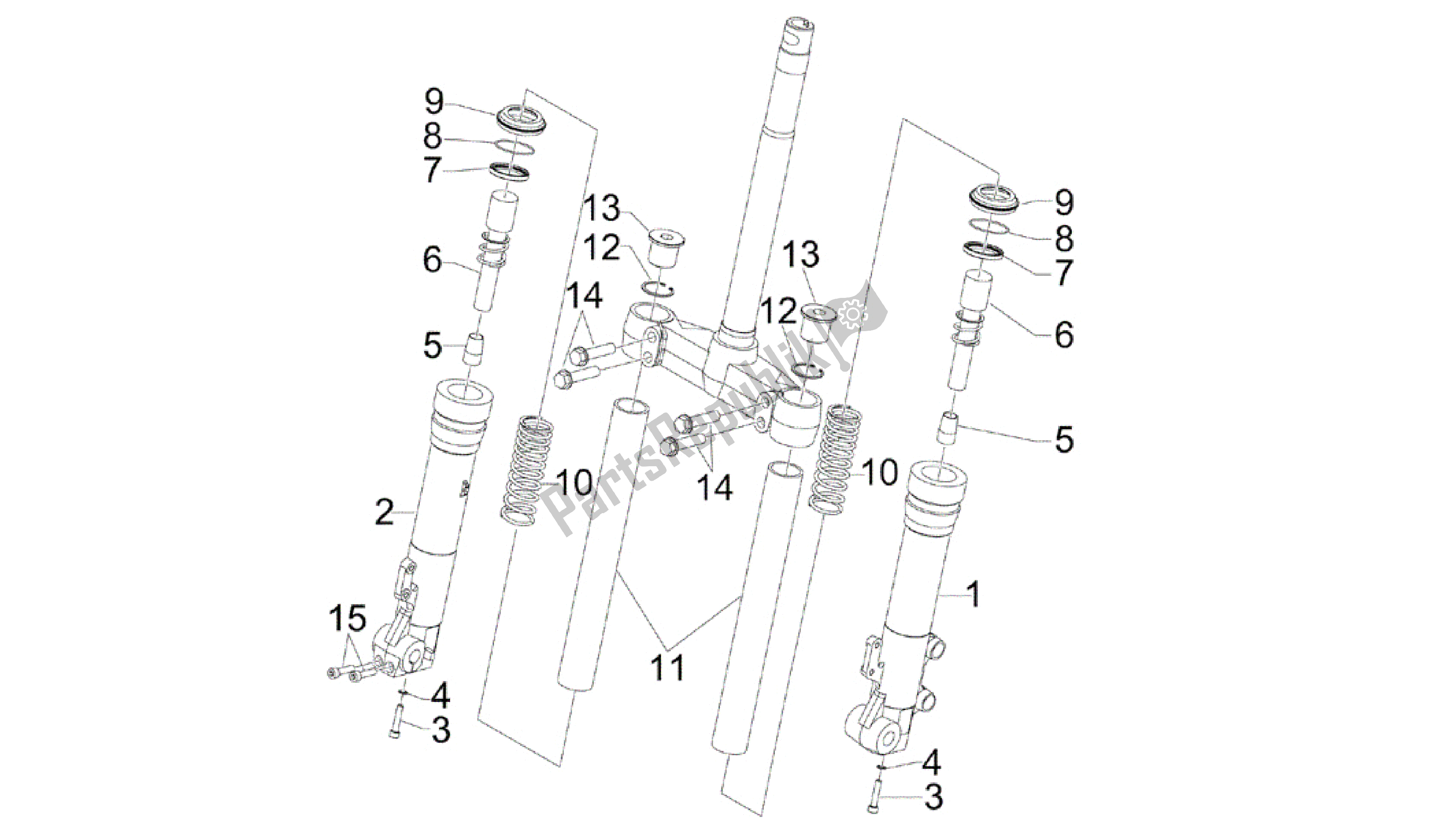 Toutes les pièces pour le Composants De La Fourche (kayaba) du Gilera Runner 200 2005 - 2011