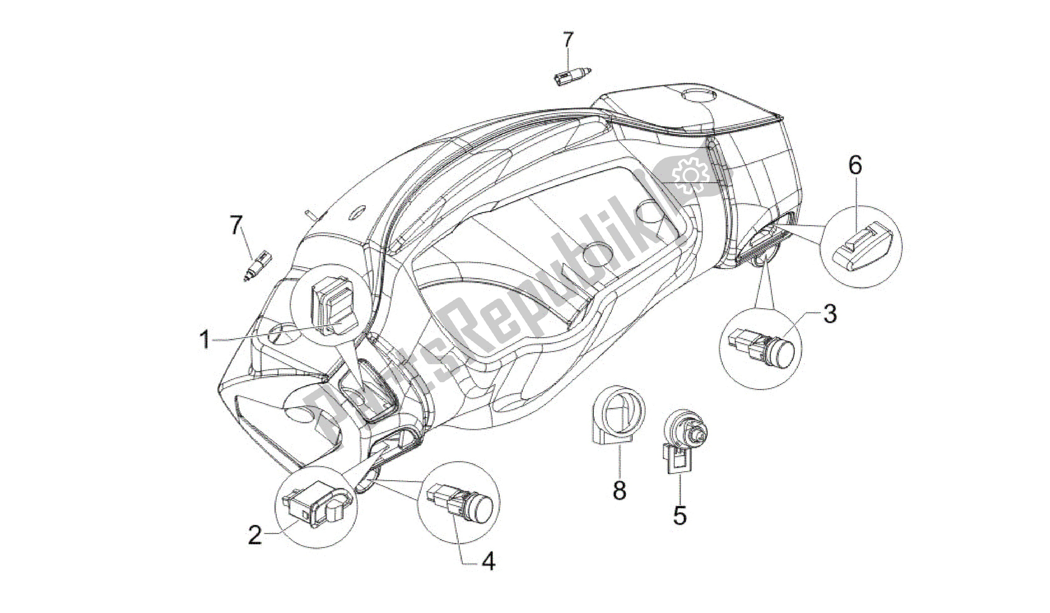 All parts for the Selectors - Switches - Buttons of the Gilera Runner 200 2005 - 2011