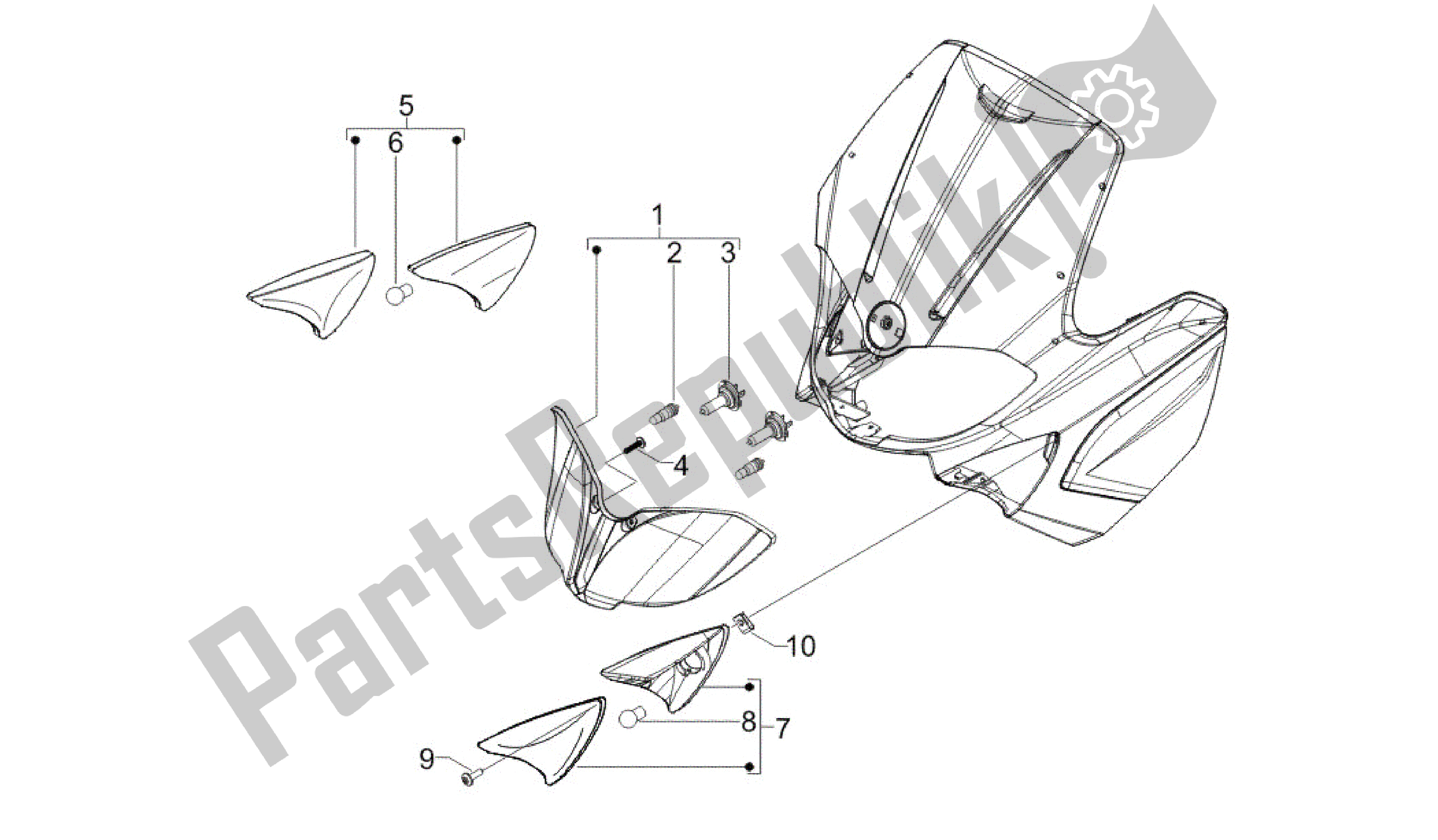 Toutes les pièces pour le Phares Avant - Clignotants du Gilera Runner 200 2005 - 2011