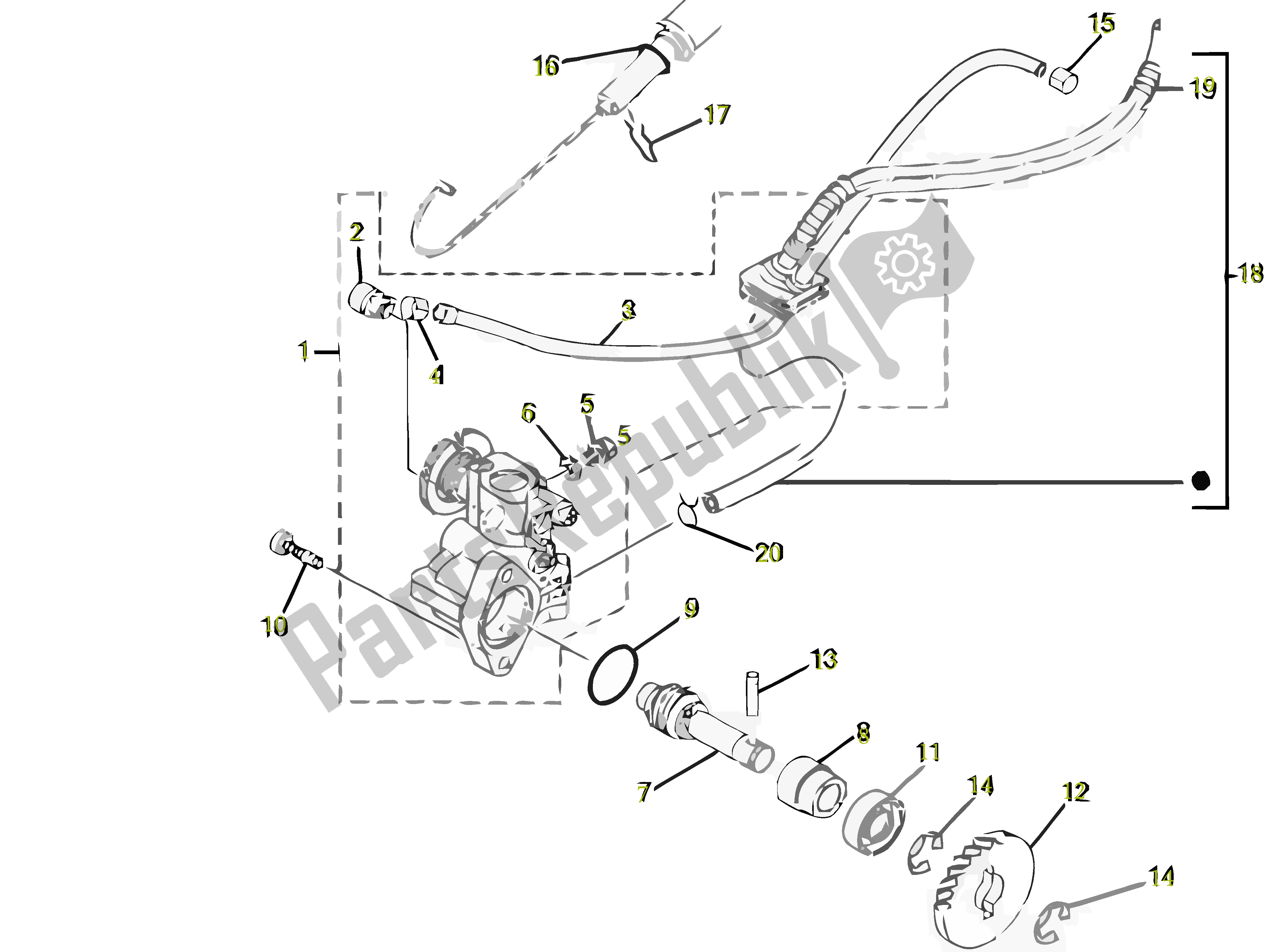 All parts for the Oliepomp of the Gilera SC 125 2007 - 2015