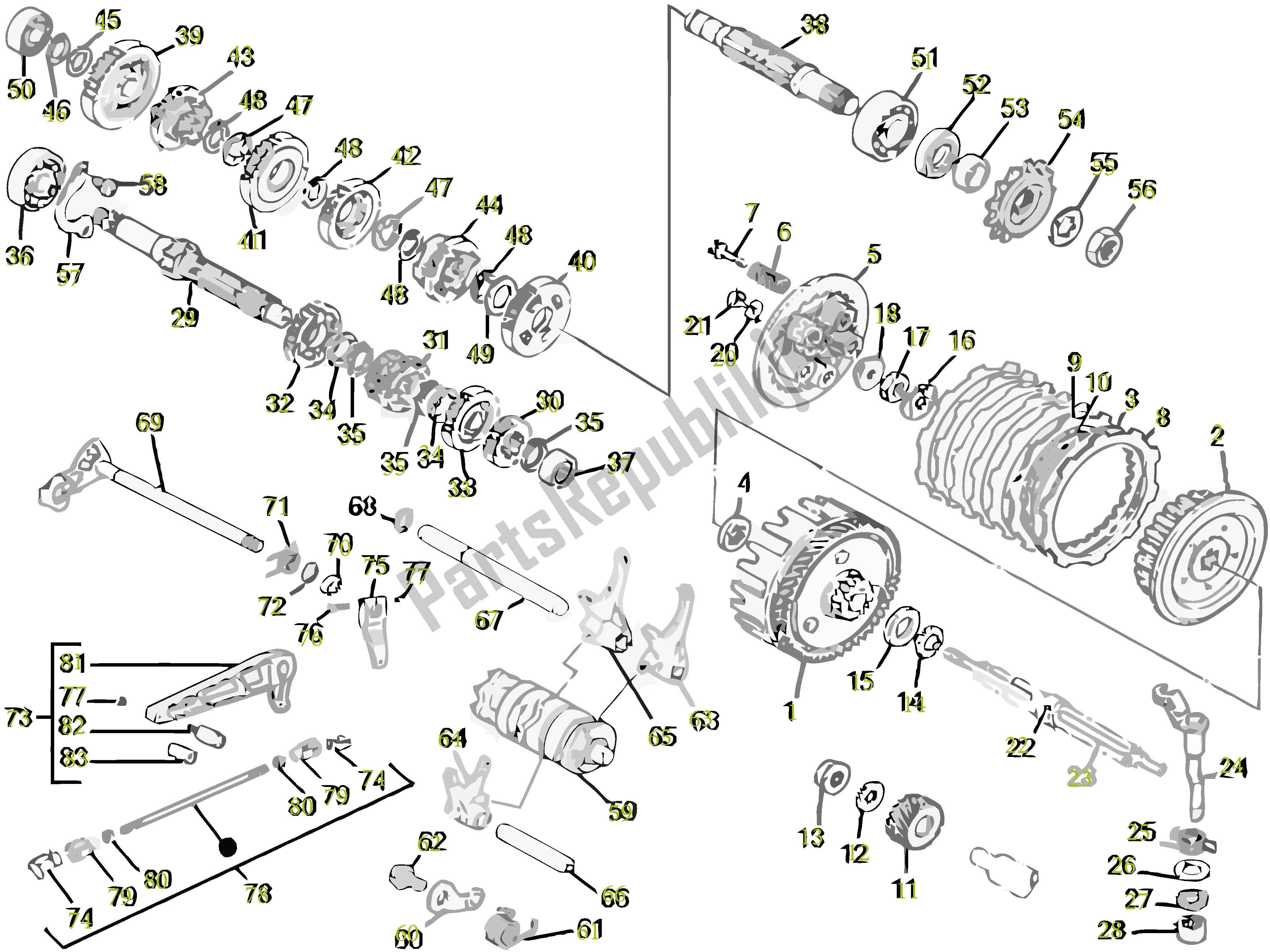 Todas las partes para Versnellingsbak de Gilera SC 125 2007 - 2015