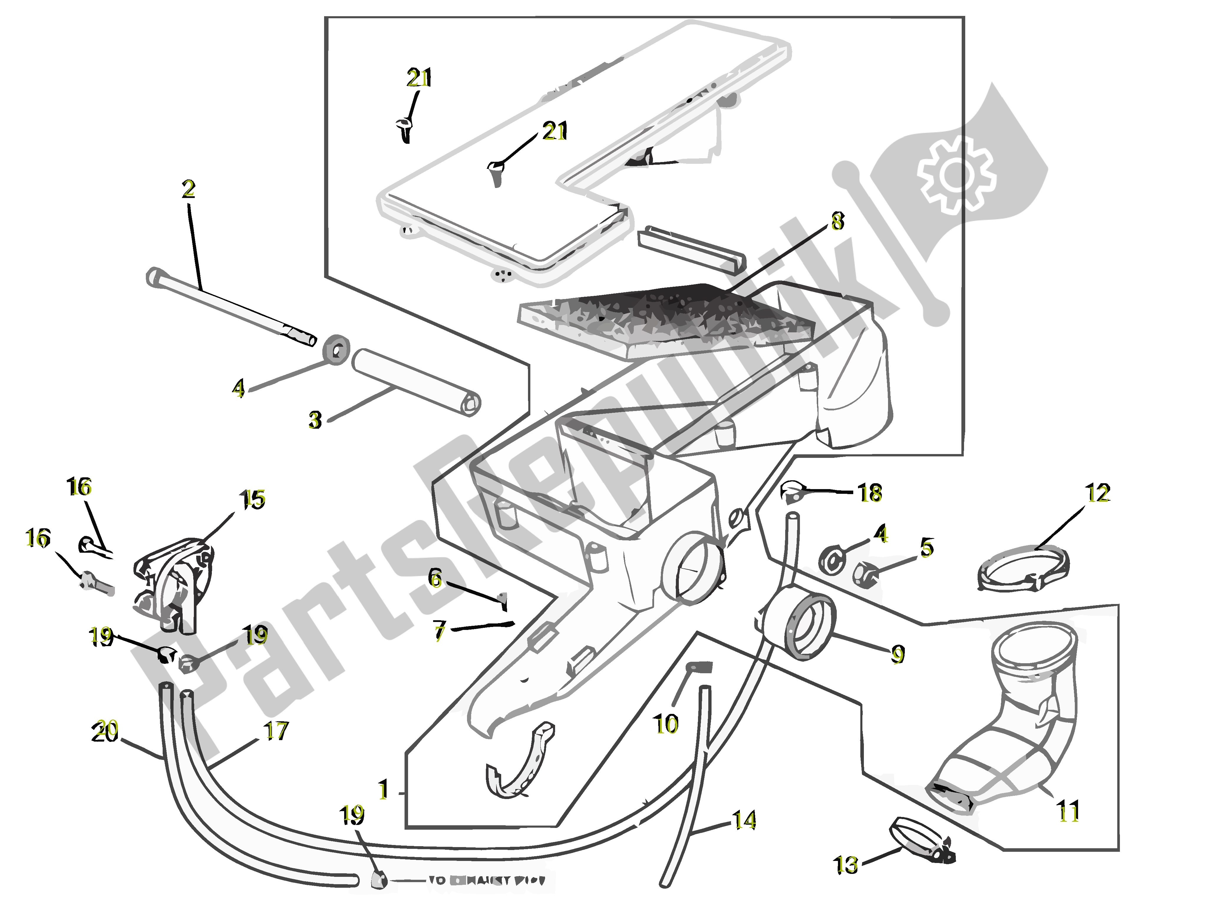 All parts for the Luchtfilter of the Gilera SC 125 2007 - 2015