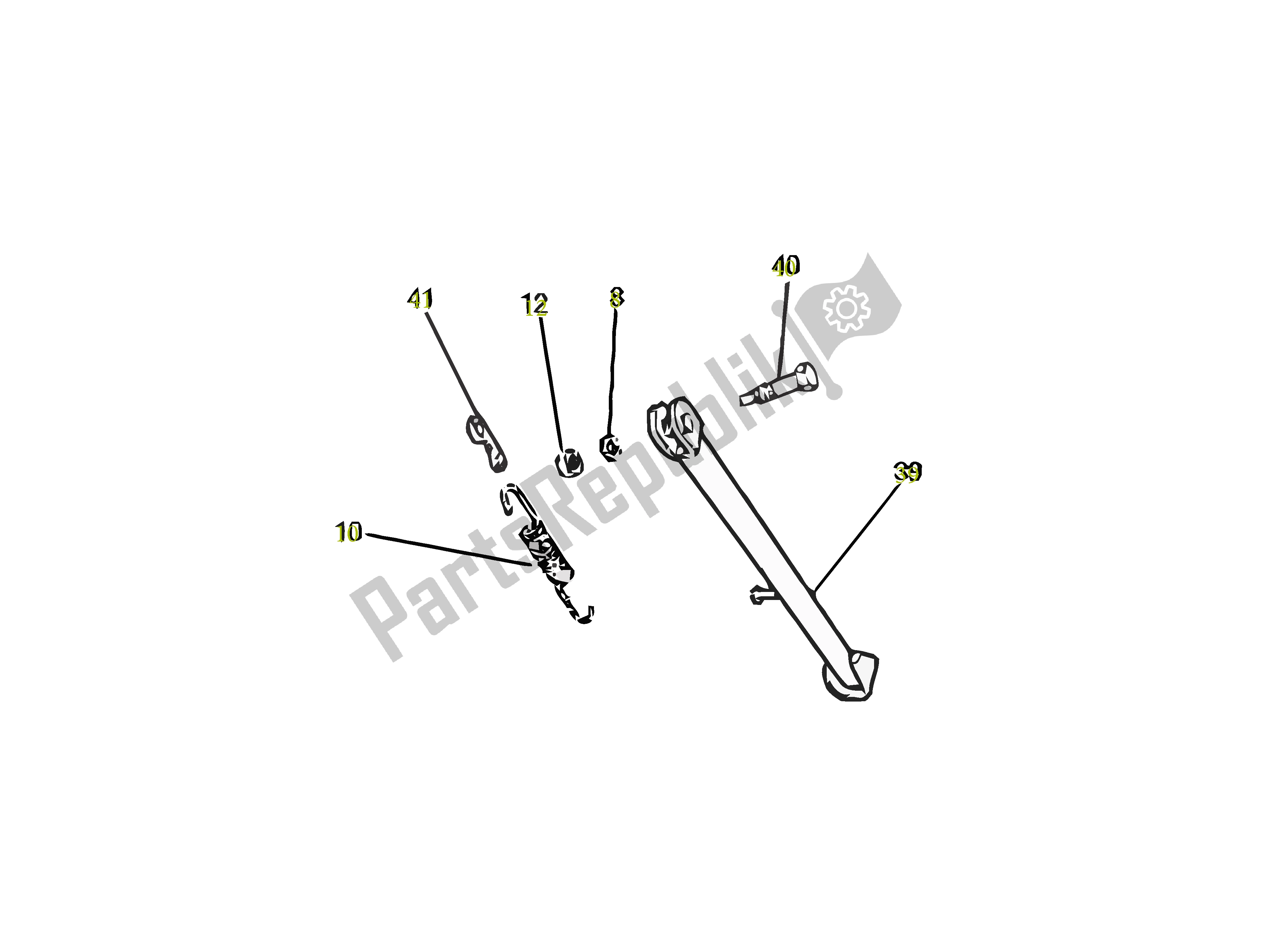 All parts for the Zijstandaard of the Gilera SC 125 2007 - 2015