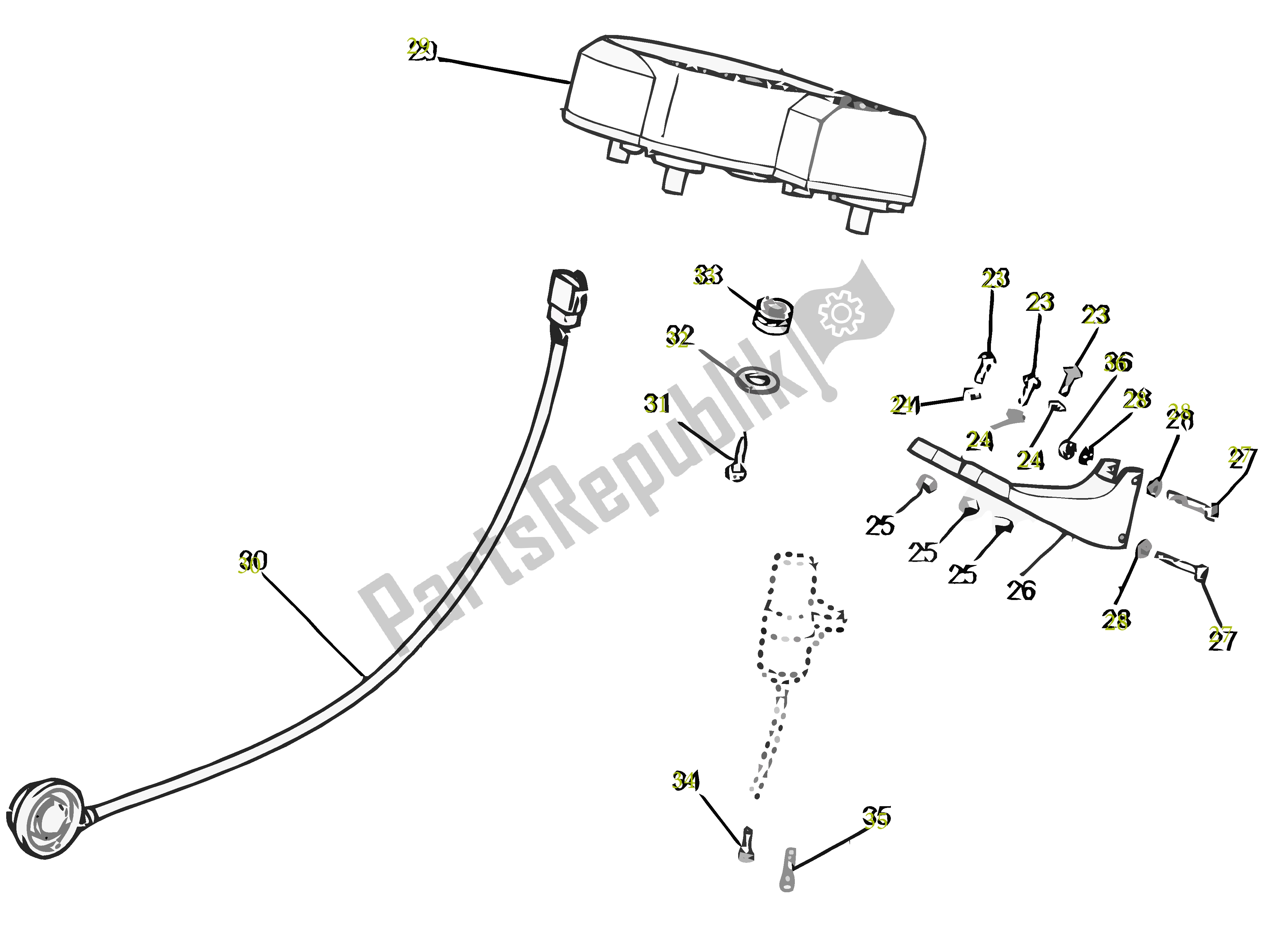 All parts for the Instrumentengroep - Kilomete of the Gilera SC 125 2007 - 2015