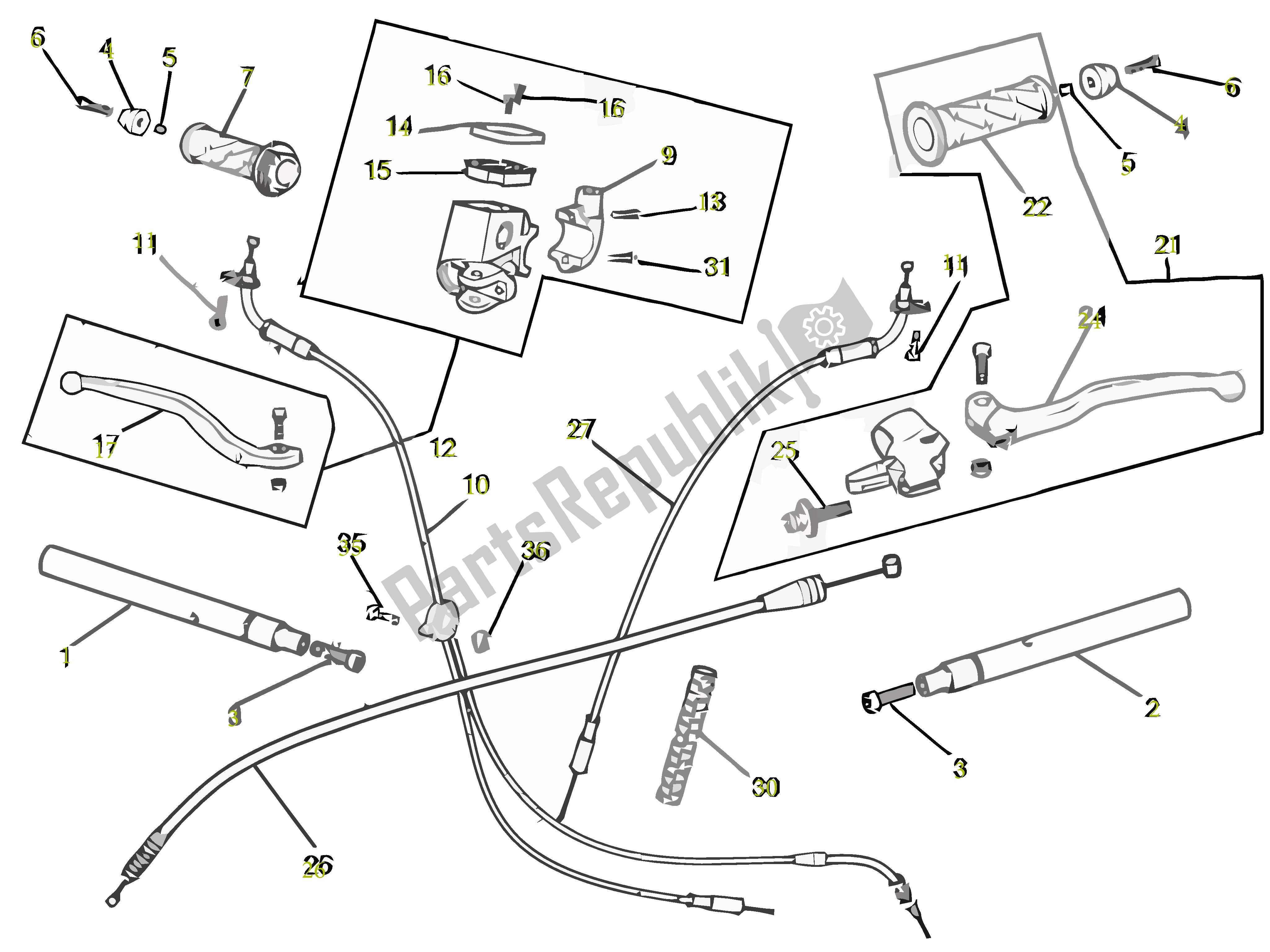 Wszystkie części do Stuur - Hoofdremcilinder Gilera SC 125 2007 - 2015