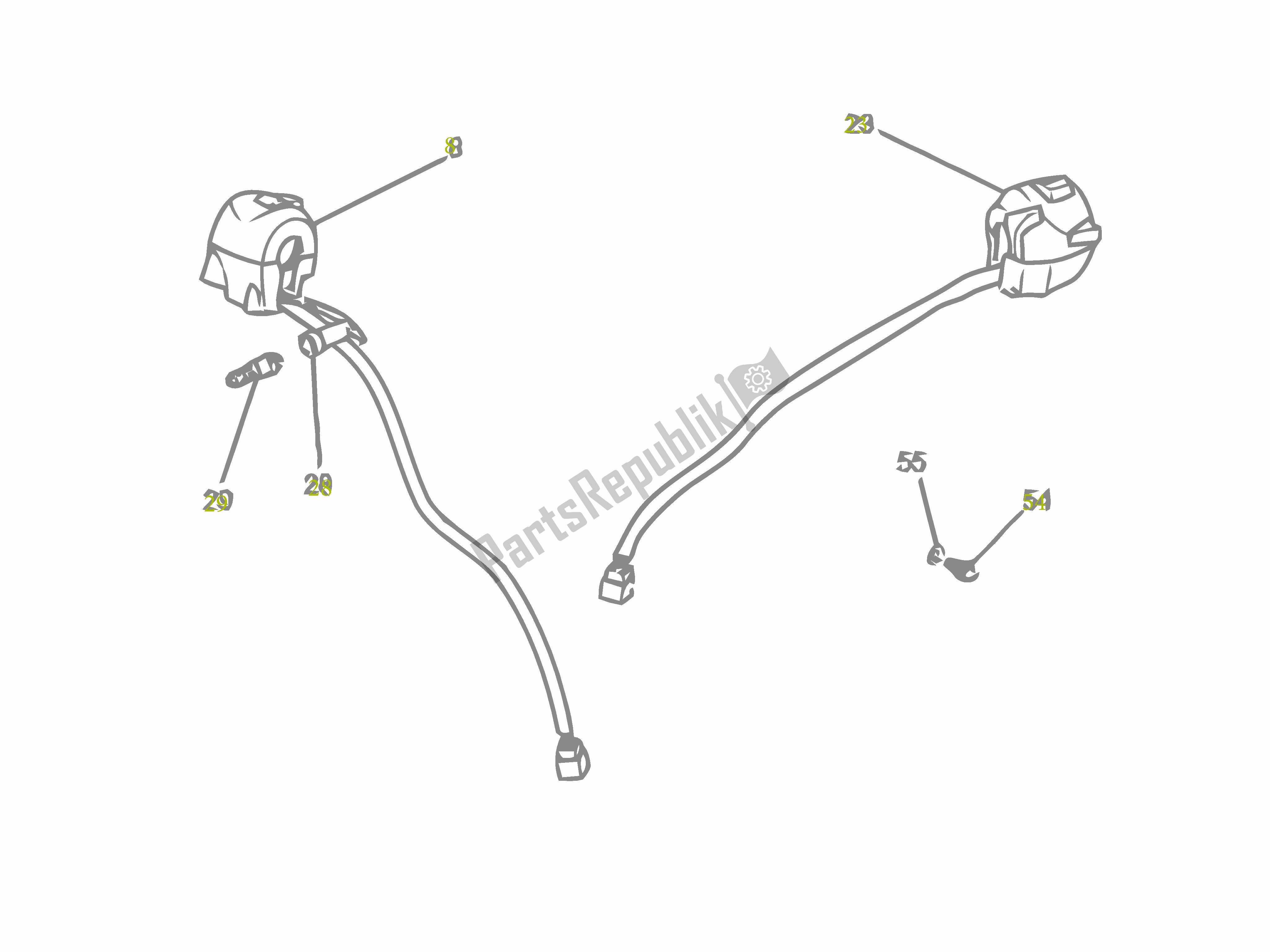 All parts for the Schakelaarunit of the Gilera SC 125 2007 - 2015