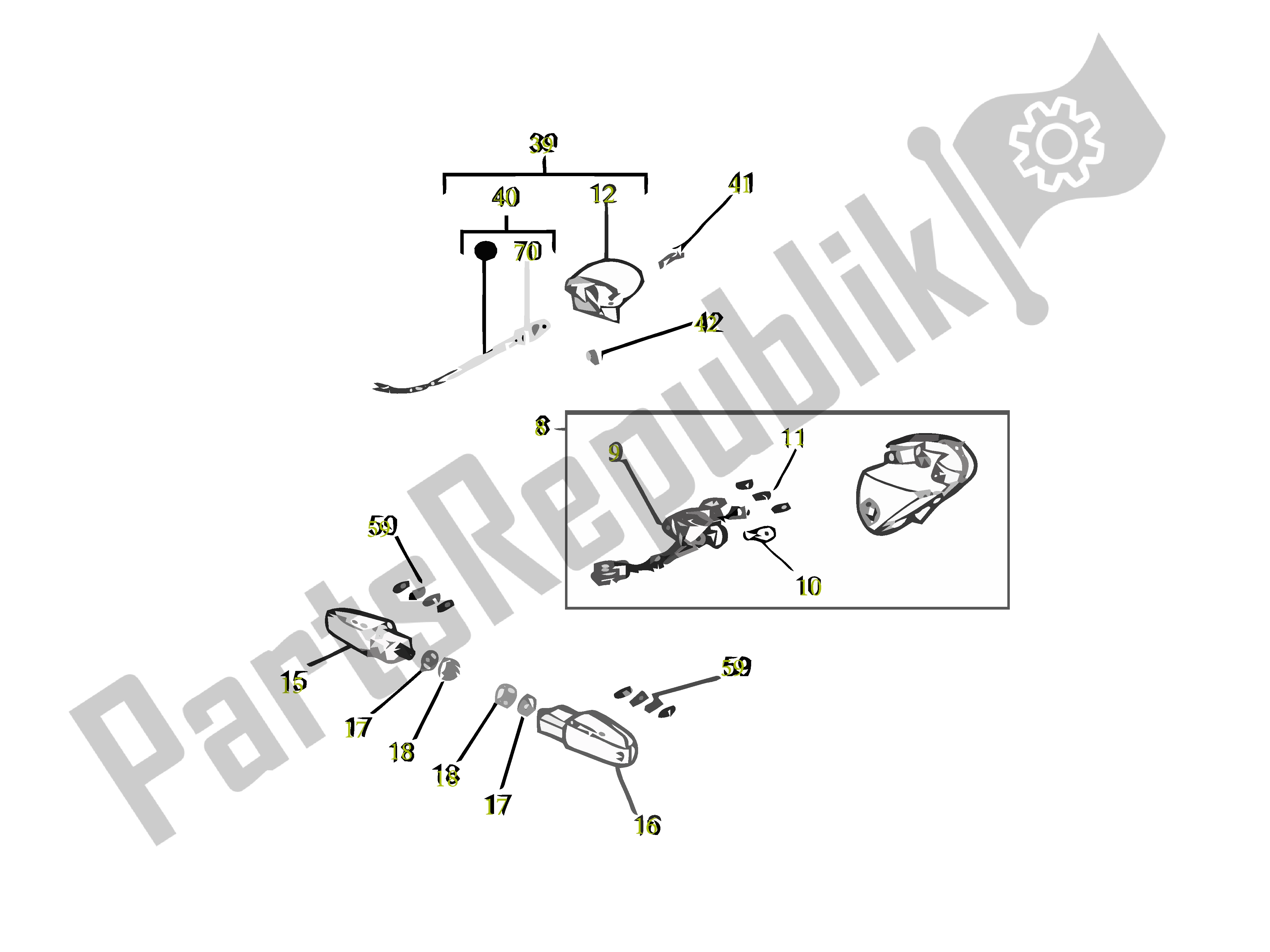 All parts for the Achterlicht - Richtingaanwijzer of the Gilera SC 125 2007 - 2015