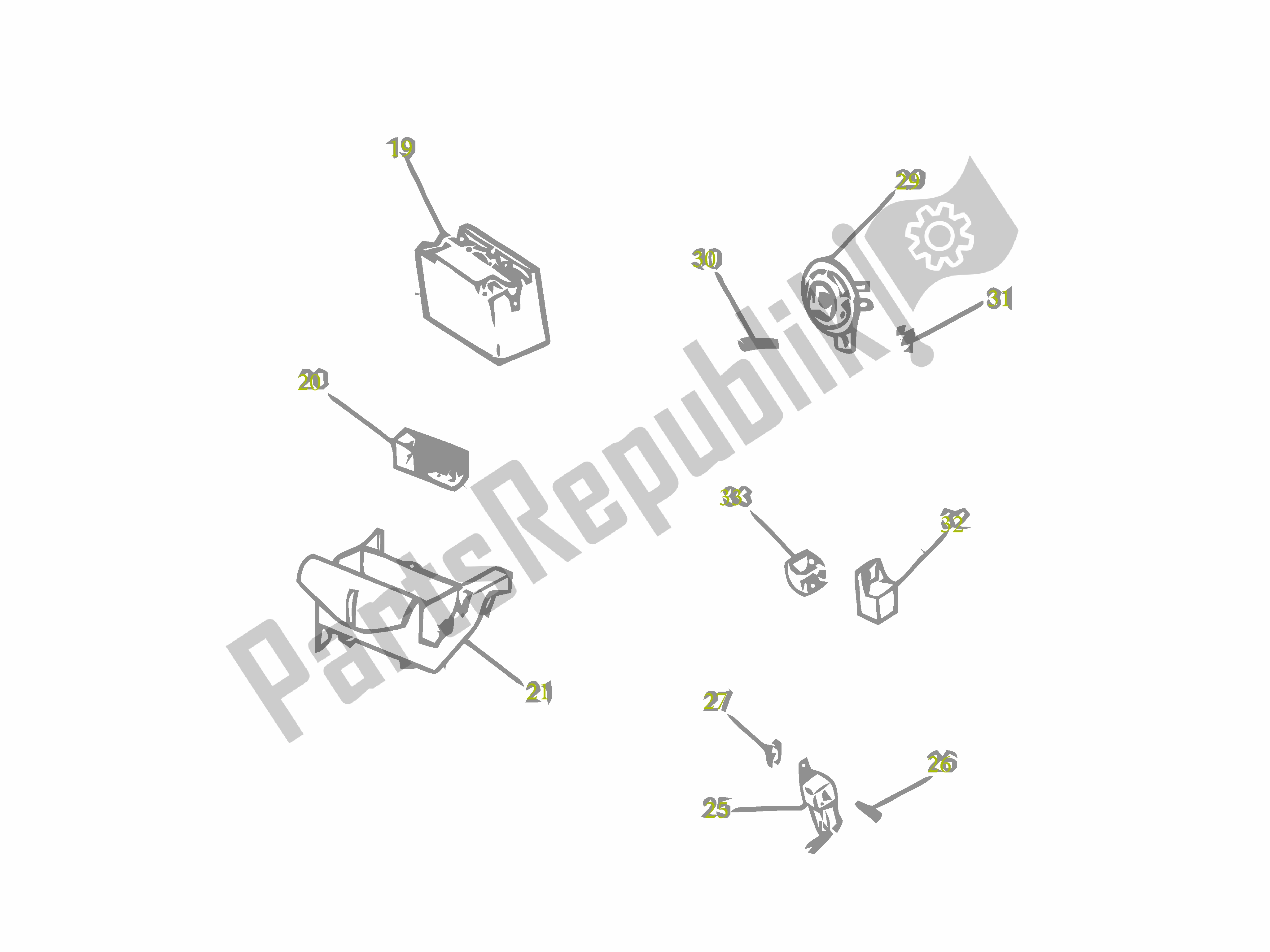 All parts for the Afstandsschakelaar - Accu - Claxon of the Gilera SC 125 2007 - 2015