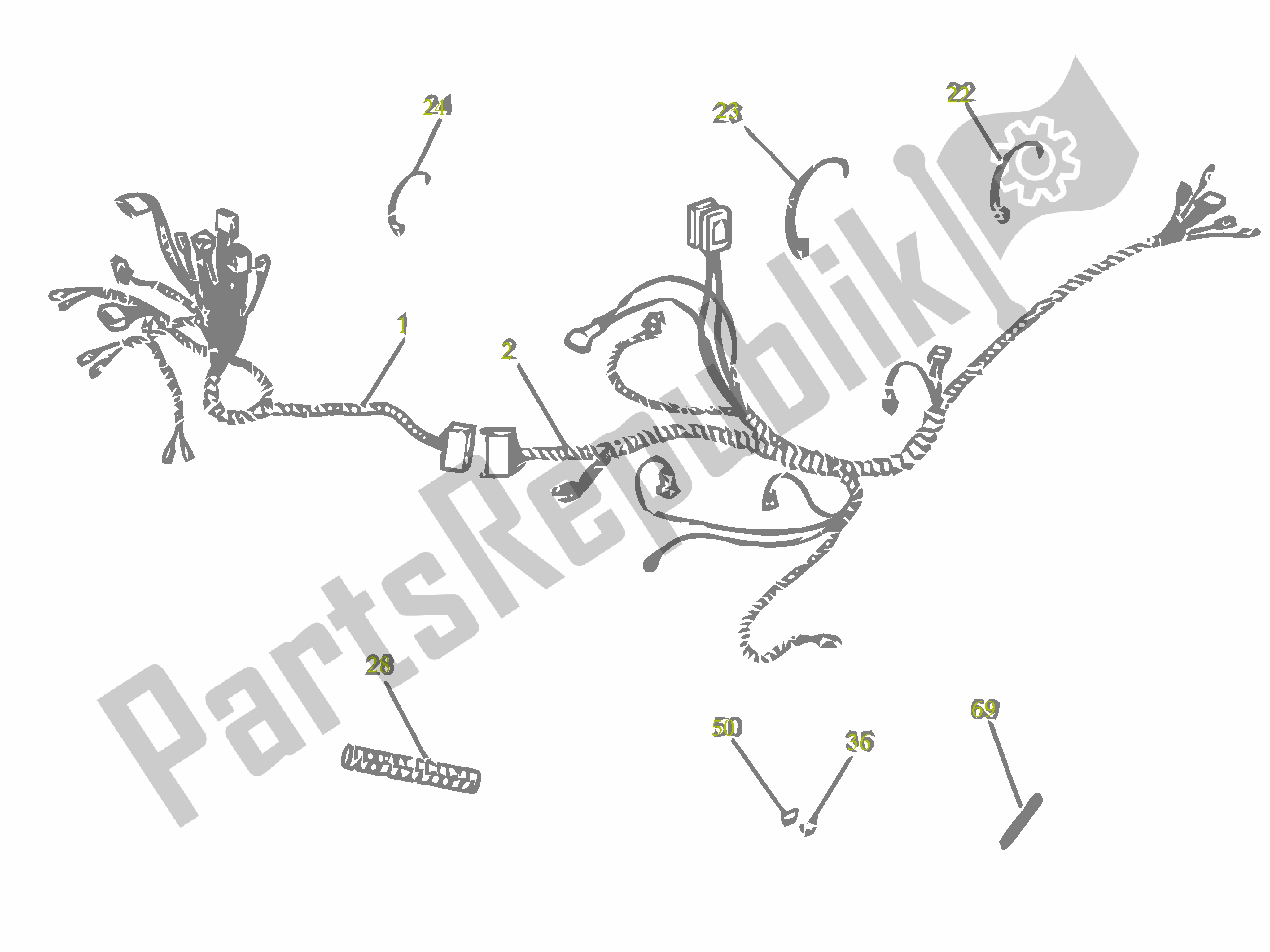 All parts for the Kabelboom of the Gilera SC 125 2007 - 2015