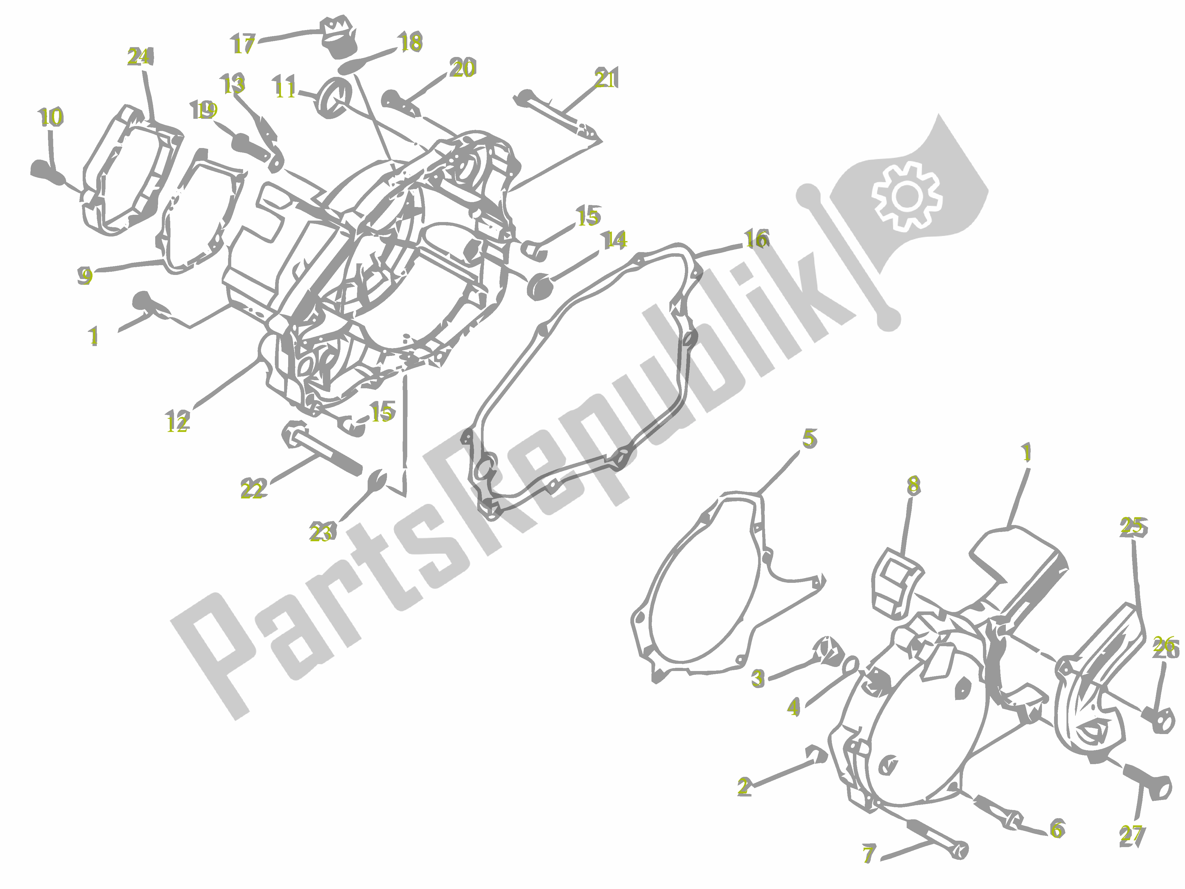 All parts for the Behuizingsdeksel of the Gilera SC 125 2007 - 2015
