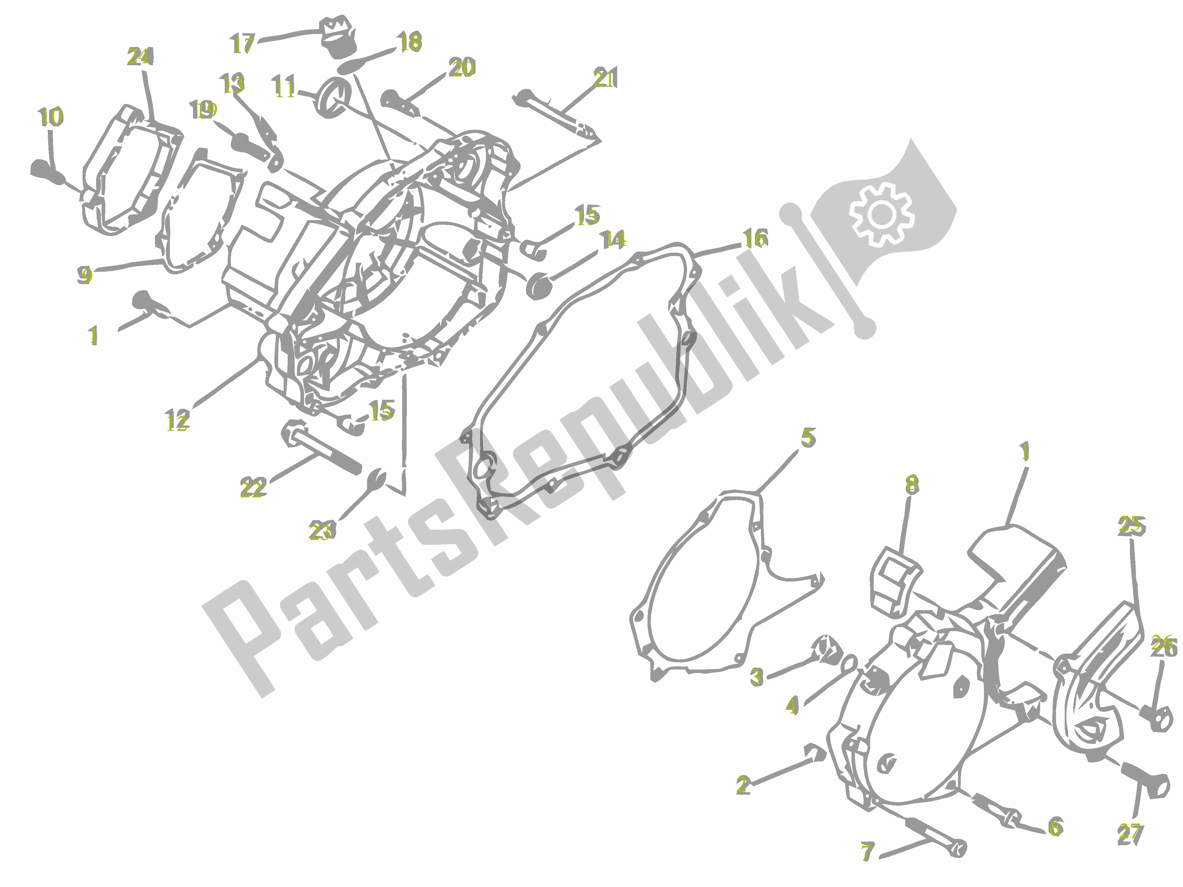 Todas as partes de Behuizingsdeksel do Gilera SC 125 2007 - 2015