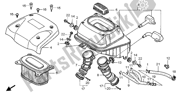 Alle onderdelen voor de Luchtfilter van de Honda XRV 750 Africa Twin 1996