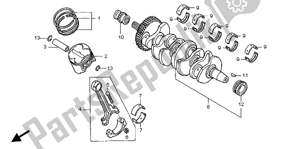 All parts for the Crankshaft & Piston of the Honda CBF 600 SA 2006