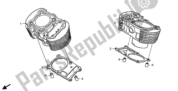 Tutte le parti per il Cilindro del Honda VT 750C 2008