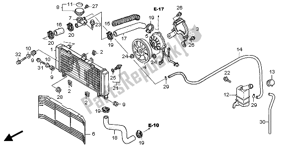 All parts for the Radiator of the Honda CBF 600N 2007