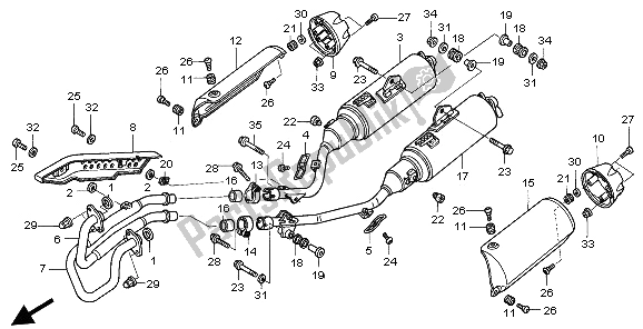 All parts for the Exhaust Muffler of the Honda FMX 650 2006